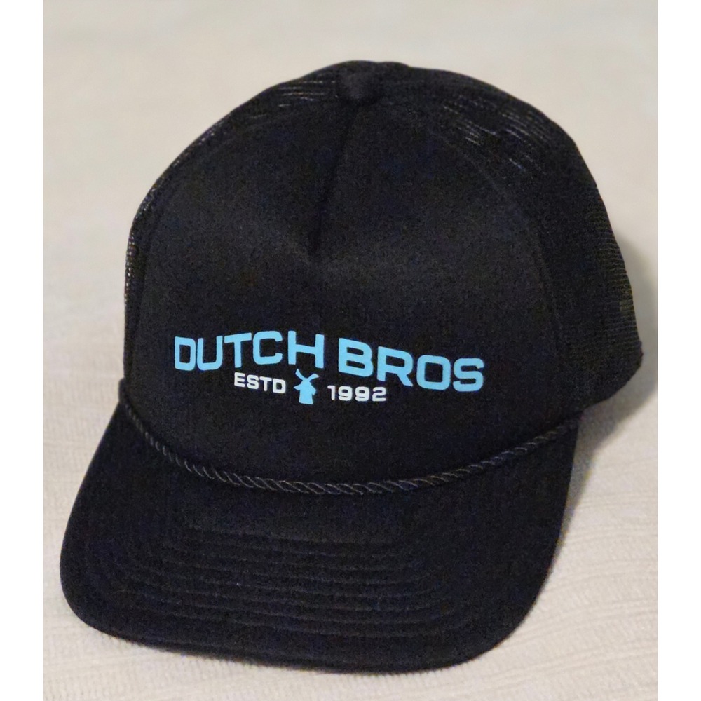Dutch Bros Coffee Black Teal Trucker Hat Broista Merch Unisex Rope Snapback Cap